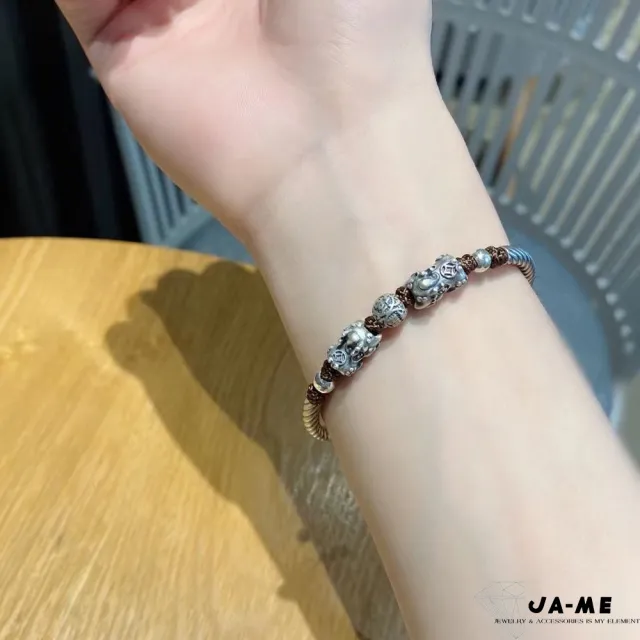 【JA-ME】999千足銀編織繩貔貅手環(618/年中慶/送禮)