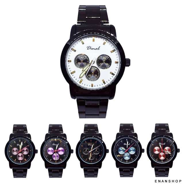 【ENANSHOP 惡南宅急店】珍珠貝仿三眼手錶 男錶 女錶 情侶對錶 韓國流行 手錶-0643F