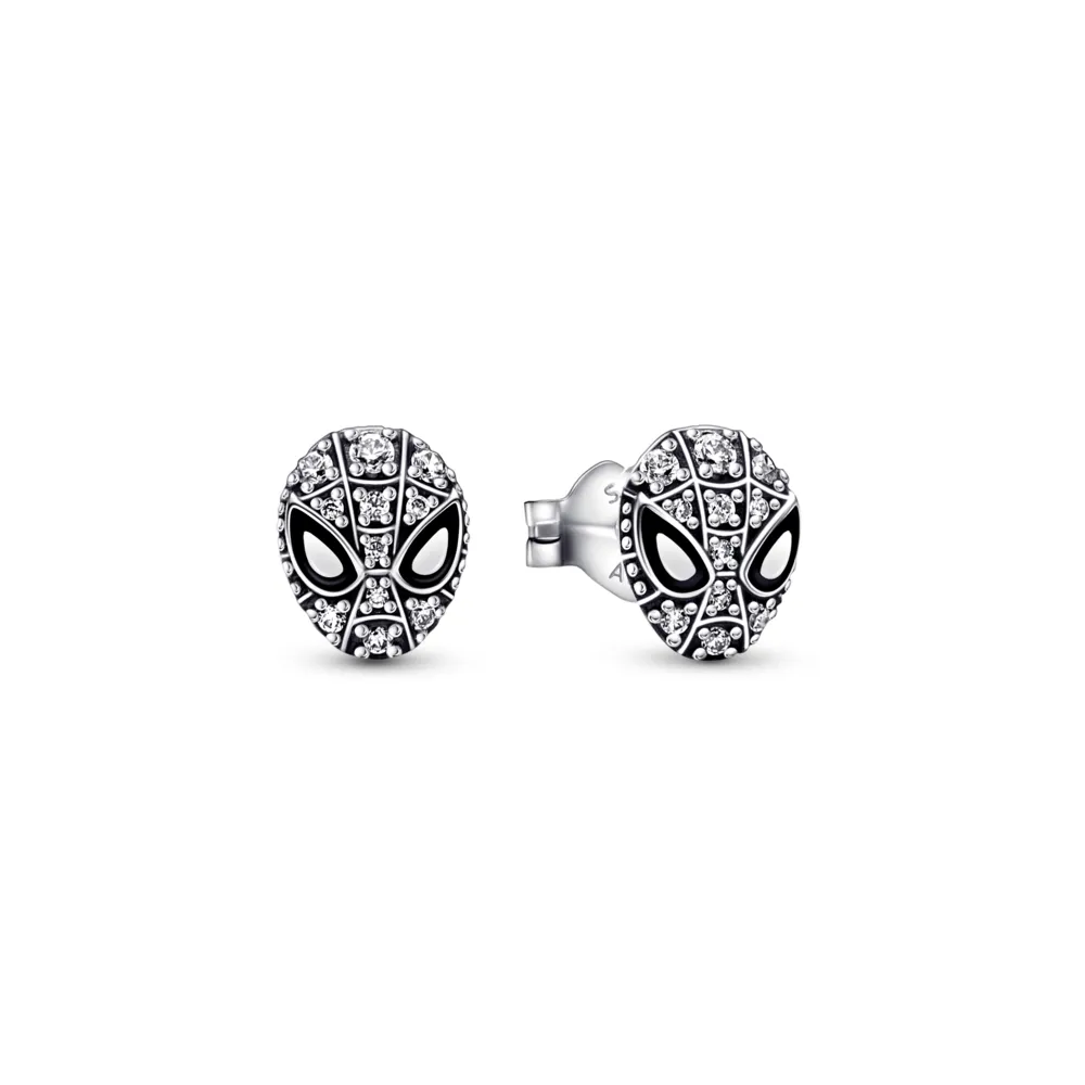 【Pandora官方直營】Marvel《蜘蛛人》造型面罩密鑲針式耳環-絕版品