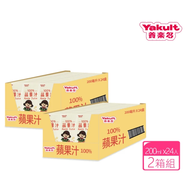 Yakult 養樂多 100%蘋果汁x2箱(200ml*24入/箱)