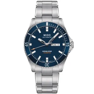 【MIDO 美度】OCEAN STAR 海洋之星 80小時動力儲存 潛水機械腕錶 禮物推薦 畢業禮物(M0264301104100)