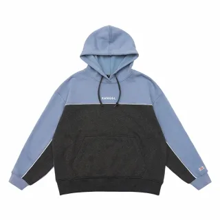 【KANGOL】長袖 帽T 淺藍 落肩 刷毛 中性(6155105181)