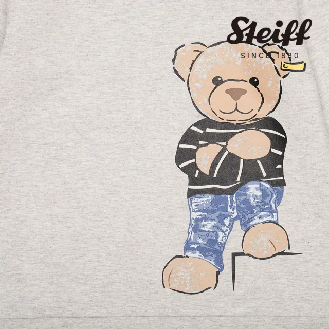 【STEIFF】熊頭童裝 大學長袖T 內刷毛(長袖上衣)