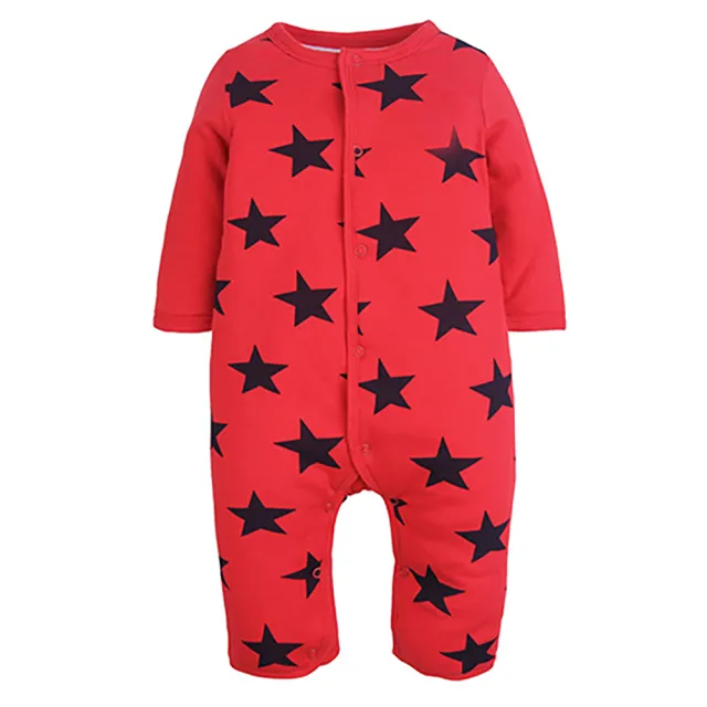 【時尚Baby】男寶寶長袖連身衣星星系列鋪棉連身衣保暖連身衣(男新生兒純棉連身衣兒童冬季厚款連身衣)