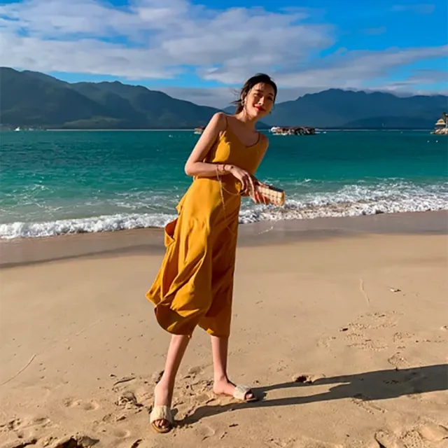【SeasonsBikini】內置胸墊免穿內衣露背洋裝 -392(免穿內衣露背洋裝)