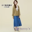 【betty’s 貝蒂思】純色大V領毛衣針織衫(淺黃綠)
