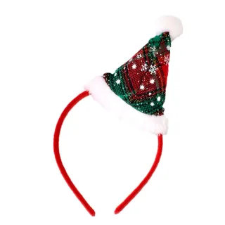 【橘魔法】（加購品）2入聖誕帽 麋鹿 造型立體髮圈 髮飾 (髮箍 聖誕帽  耶誕節)