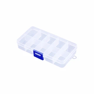 【E.dot】透明分格飾品小物收納盒/藥盒(10格)