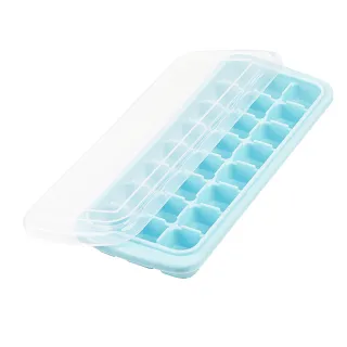 【MAMORU】矽膠附蓋冰塊製冰盒-24格-2入(製冰盒/冰塊盒/冰塊模具/矽膠製冰盒/矽膠模具/製冰盒模具)