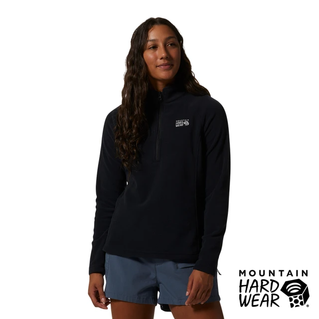 【Mountain Hardwear】Polartec Microfleece Zip W 保暖刷毛立領半拉鍊長袖排汗衣 女款 黑色 #1989161