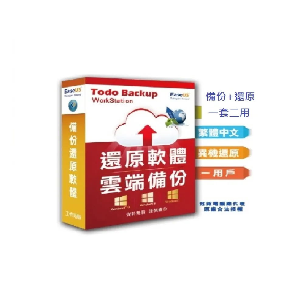 【EaseUS】EaseUS Todo Backup  異機還原終身免費升級版(備份、還原、綁架病毒)