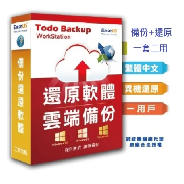 【EaseUS】EaseUS Todo Backup  異機還原終身免費升級版(備份、還原、綁架病毒)