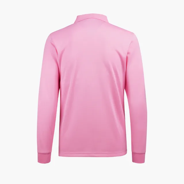 【PLAYBOY GOLF】男款斜紋印薄長袖POLO衫-粉紅(吸濕排汗/高爾夫球衫/AA21201-15)