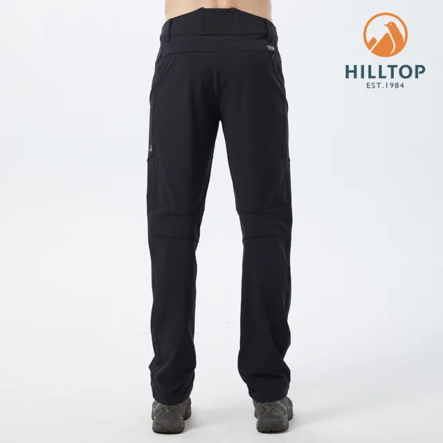 【Hilltop 山頂鳥】Hilltop Outdoor 男款超潑水彈性保暖長褲 PH31XMN1 黑