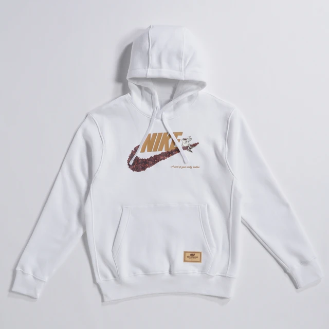 NIKE 耐吉 NSW HOODIE 長袖上衣 帽T 刷毛 咖啡豆LOGO 保暖(DX6513-100)