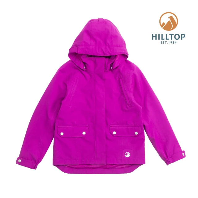 【Hilltop 山頂鳥】童款二合一防水蓄熱羽絨短大衣F22CJ2紫