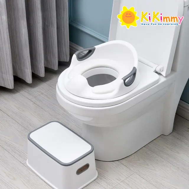 【kikimmy】兒童握把式輔助學習便器 便座(通用多款馬桶/兒童學便器)