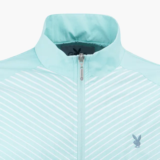 【PLAYBOY GOLF】男款斜紋印花防風防潑水風衣外套-淺綠(附收納袋/高爾夫球衫/AC22102-43)