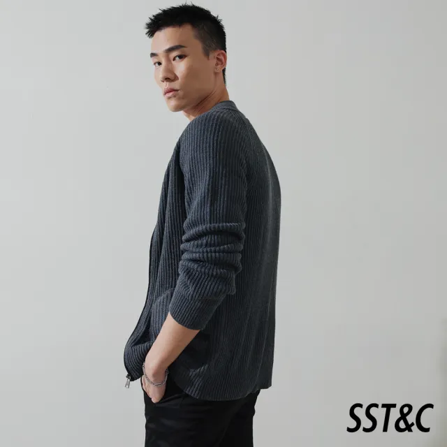 【SST&C 最後55折】男士立領羊毛針織外套-多色任選