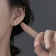 【Umi】銀交叉釘子耳釘女簡約氣質耳環(閃鑽耳環)
