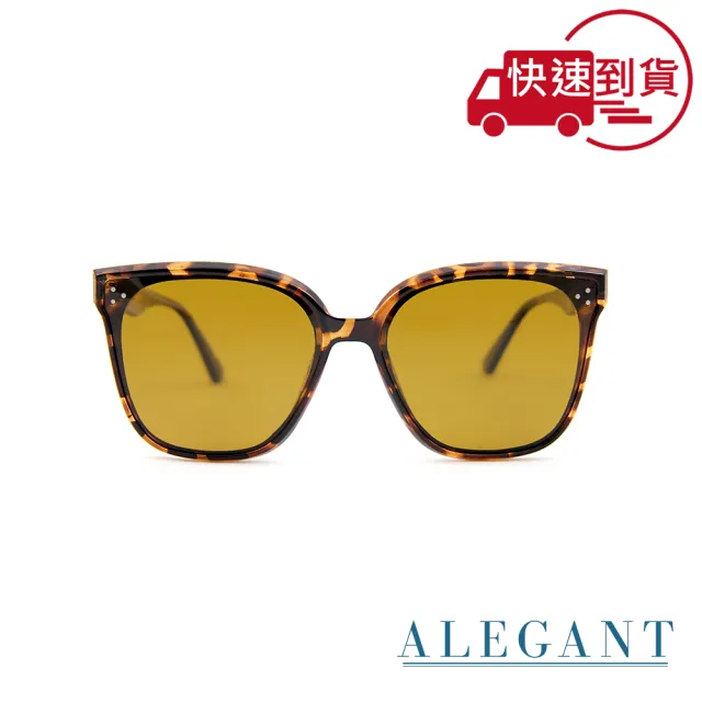 【ALEGANT】墨染棕輕奢時尚方框輕量TR90防眩光寶麗來偏光墨鏡/UV400太陽眼鏡(濱海的微光星點)