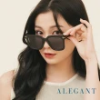 【ALEGANT】佐墨黑都會未來感金飾立體線條勾勒方框輕量TR90寶麗來偏光墨鏡/UV400太陽眼鏡(城市的墨筆手札)