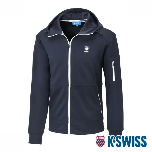 【K-SWISS】連帽運動外套 PF Hoody Jacket-男-黑(107256-008)