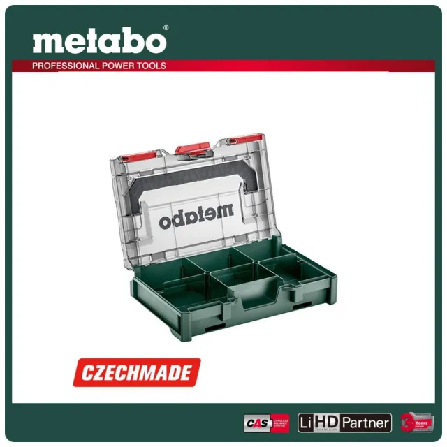 【metabo 美達寶】系統組合6格收納盒(metaBOX 63 XS Organizer)
