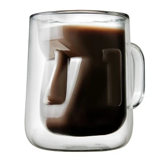 【典贊創意】摩艾雙層玻璃杯(設計專利Moai摩艾復活島雙層杯 生日禮物馬克杯啤酒杯咖啡杯交換禮物保冰隔熱)
