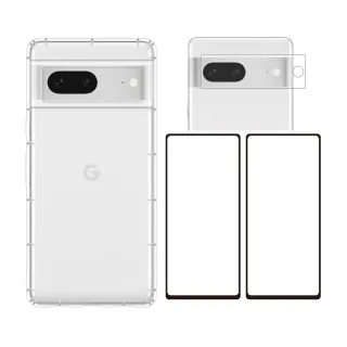 【RedMoon】Google Pixel 7 手機殼貼4件組 空壓殼-9H玻璃保貼2入+高鋁鏡頭貼