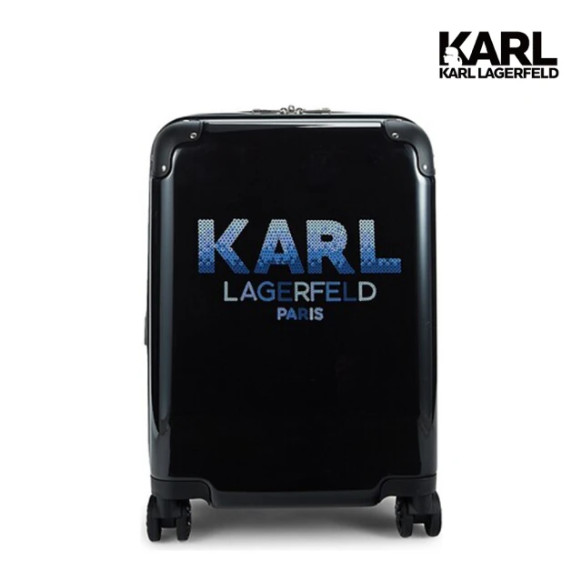 KARL LAGERFELD 卡爾 360°八輪系統20吋泡泡文字LOGO登機箱行李箱(原廠公司貨)