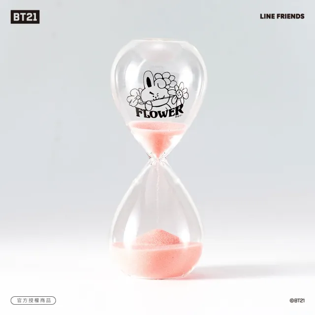 【CarryPlus】BT21花漾10分鐘沙漏計時器-COOKY_粉紅色(LINE FRIENDS官方授權)