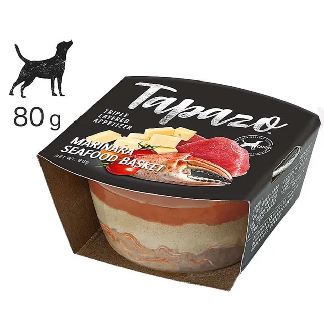 【TAPAZO 特百滋】3入組-狗狗開胃三層杯 80g*3(主食/全齡犬/寵物罐頭)