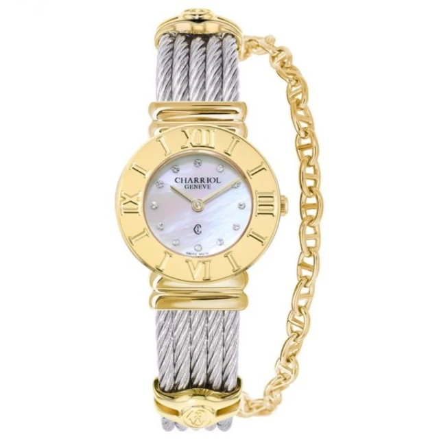 【CHARRIOL 夏利豪】經典珍珠粉母貝腕錶x24.5mm(028RY.540.462)
