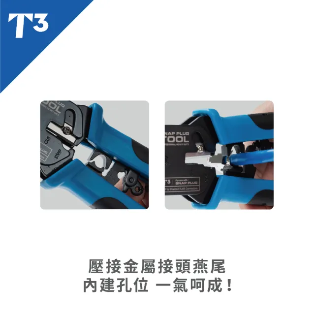 (美國T3) 穿透式 水晶頭 壓接鉗 專業耐用型 升級 網路夾 台製 RJ45 T10710 EX(壓接鉗 / 夾具)
