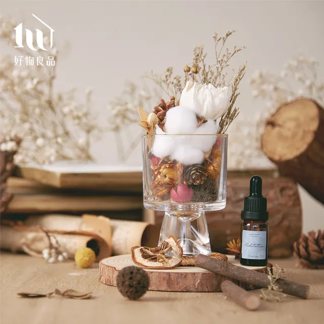 【好物良品】乾燥花精油擴香香氛禮盒(室內香薰擴香組合 辦公桌裝飾品 開運擺件 聖誕節 交換禮物 節日送禮)