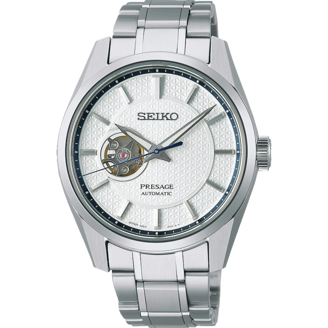 【SEIKO 精工】PRESAGE 新銳系列 開芯鏤空機械腕錶 SK038   / 白練色(6R38-00A0S / SPB309J1)