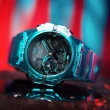 【CASIO 卡西歐】G-SHOCK 全新錶殼智慧藍芽碳纖維核心防護雙顯錶-半透明土耳其藍(GA-B001G-2A 創新結構)