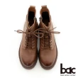 【bac】經典雙色感綁帶金屬飾扣裝飾短靴(棕色)
