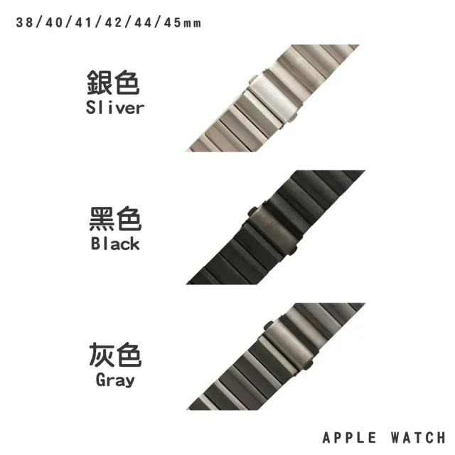 【蘋果庫Apple Cool】Apple Watch 38/40/41/42/44/45/46/49mm 梯形切面鈦錶帶(鈦金屬/梯形鈦錶帶)