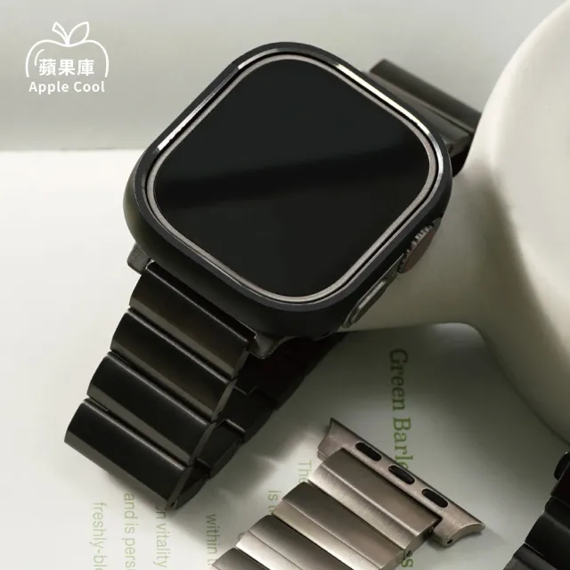 【蘋果庫Apple Cool】Apple watch Ultra/8/7/SE2/6/SE/5/4 梯形切面鈦錶帶(鈦金屬/梯形鈦錶帶)