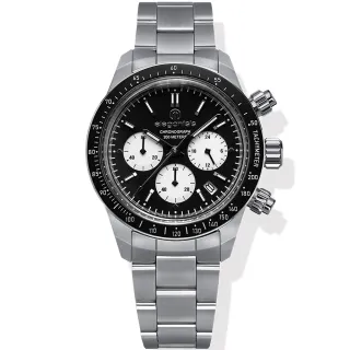 【elegantsis 愛樂時】JT41QS 黑白配 熊貓錶 黑熊 三眼計時手錶 禮物 送禮 推薦(ELJT41QS-VB01MA)