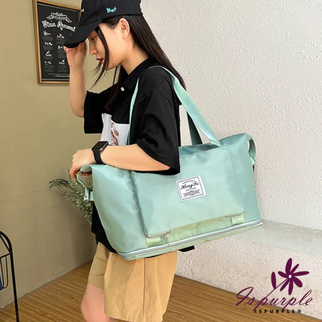 【iSPurple】韓風防水包 ＊雙層行李箱杆手提肩背包(2色可選)