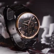 【Relax Time】黑潮王者系列 黑+玫瑰金色系 不鏽鋼錶帶 三眼腕錶 手錶 男錶 母親節(RT-81-6)