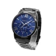 【Relax Time】黑潮王者系列 黑框 藍面 不鏽鋼錶帶 三眼腕錶 手錶 男錶 母親節(RT-81-3)