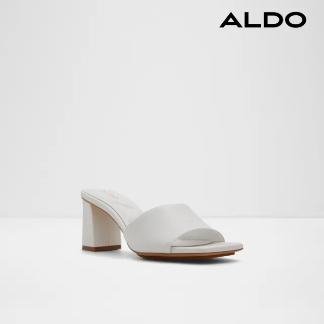 【ALDO】雙11★VIDISH-簡約時尚百搭氣墊耐走厚高跟拖鞋-女鞋(白色)