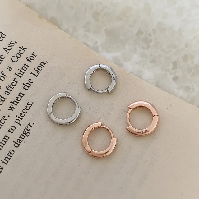 【UME.Acce】韓劇同款/7mm小圈純銀耳環S925純銀 抗敏耳環 純銀耳環 圓圈耳環 耳扣耳環 韓