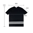 【Y-3 山本耀司】Y-3白字LOGO白色三條紋造型純棉短袖圓領T恤(平輸品/男/黑)
