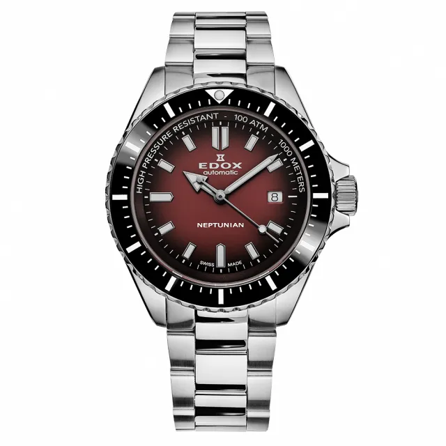 【EDOX 伊度】Neptunian 海神特別版 1000米潛水機械錶 99狂買節(E80120.3NM.BRD)