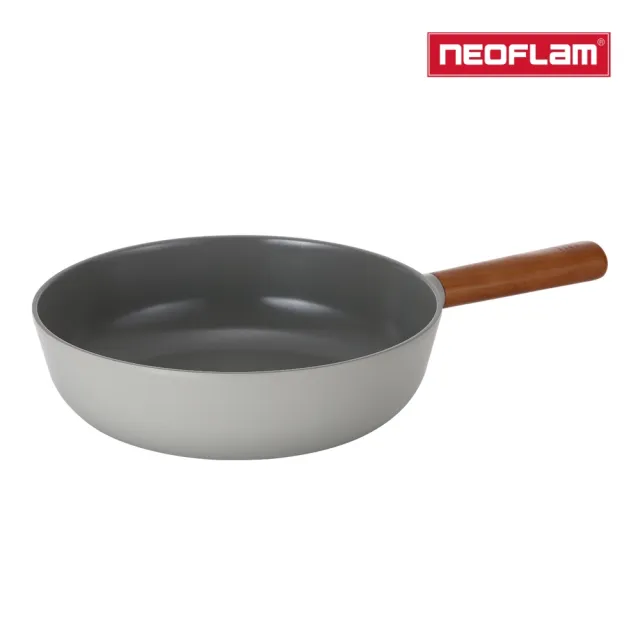 【NEOFLAM】韓國製FIKA 2.0鑄造炒鍋30CM-暗夜灰(IH爐可用鍋/非鐵氟龍不沾塗層)
